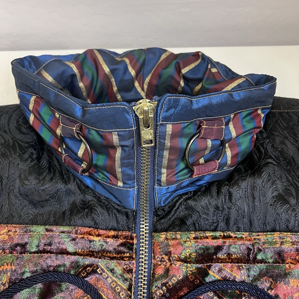 J Gallery Asian Inspired Dragon Coat Jacket Women's Size Medium Pockets Lined - Picture 11 of 12